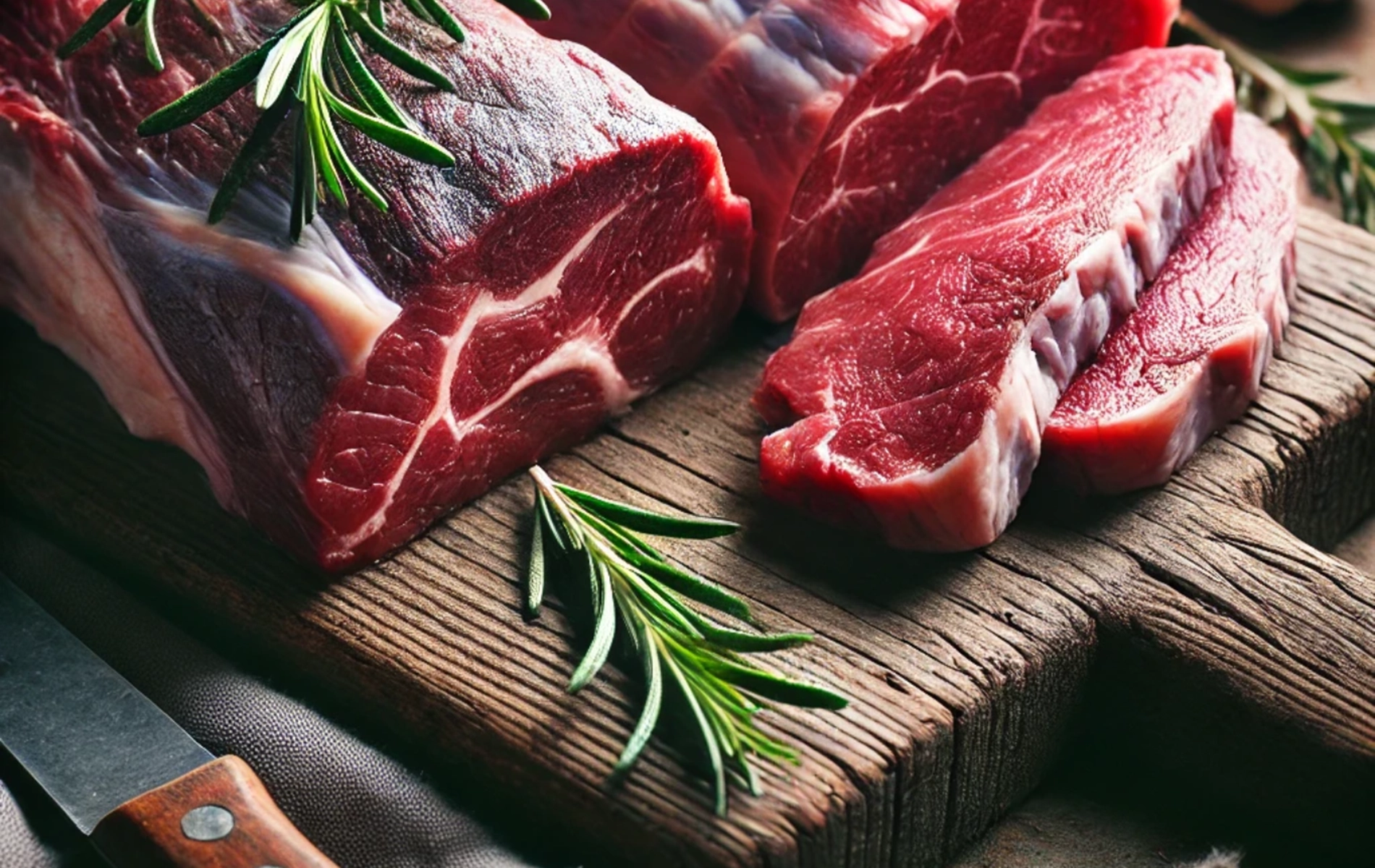 des morceaux de viande c&ocirc;te &agrave; c&ocirc;te,