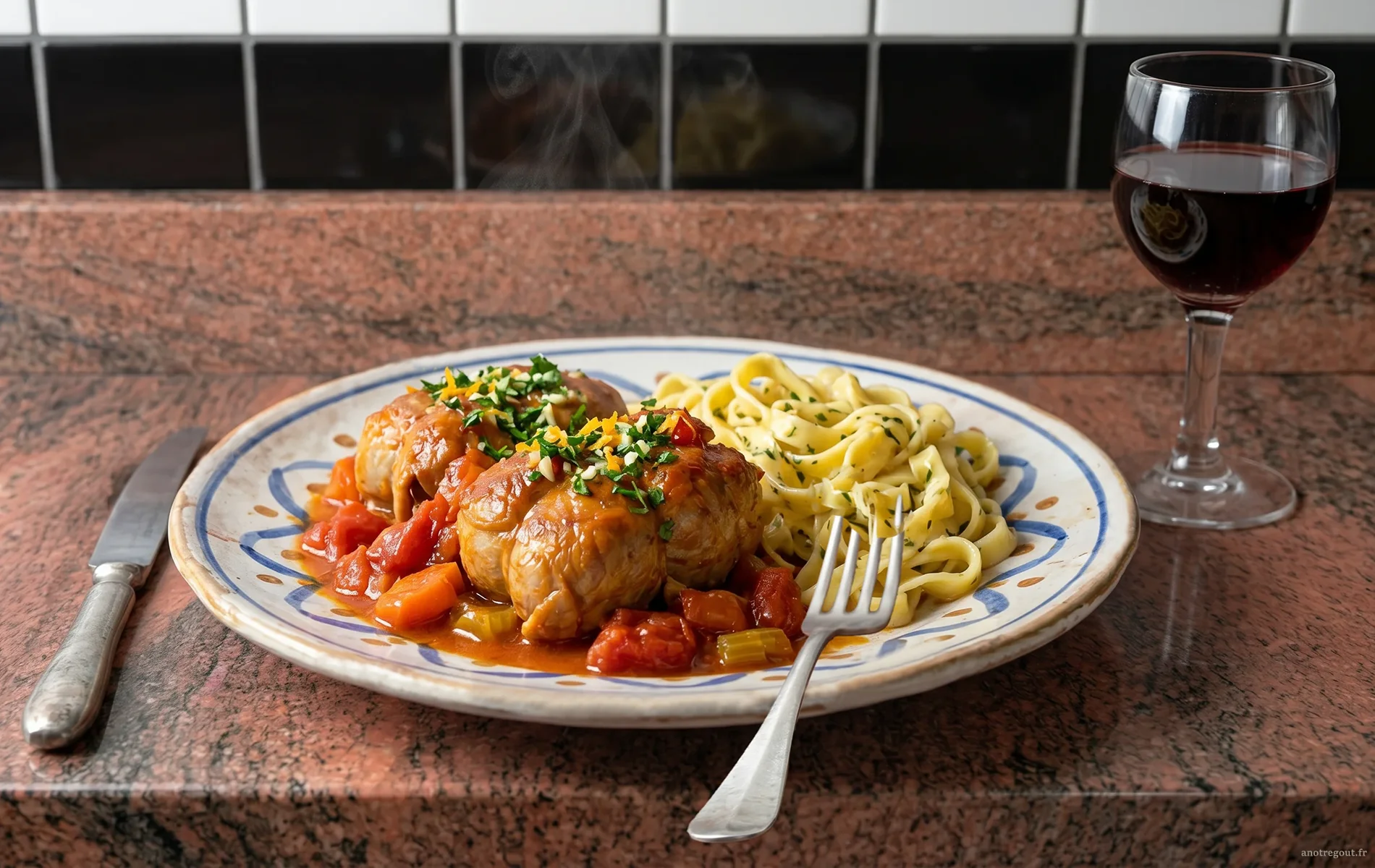 Paupiettes de veau à la gremolata avec tagliatelles fraîches