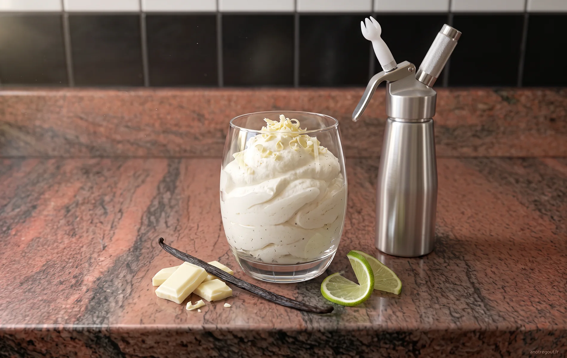 Mousse au chocolat blanc au siphon