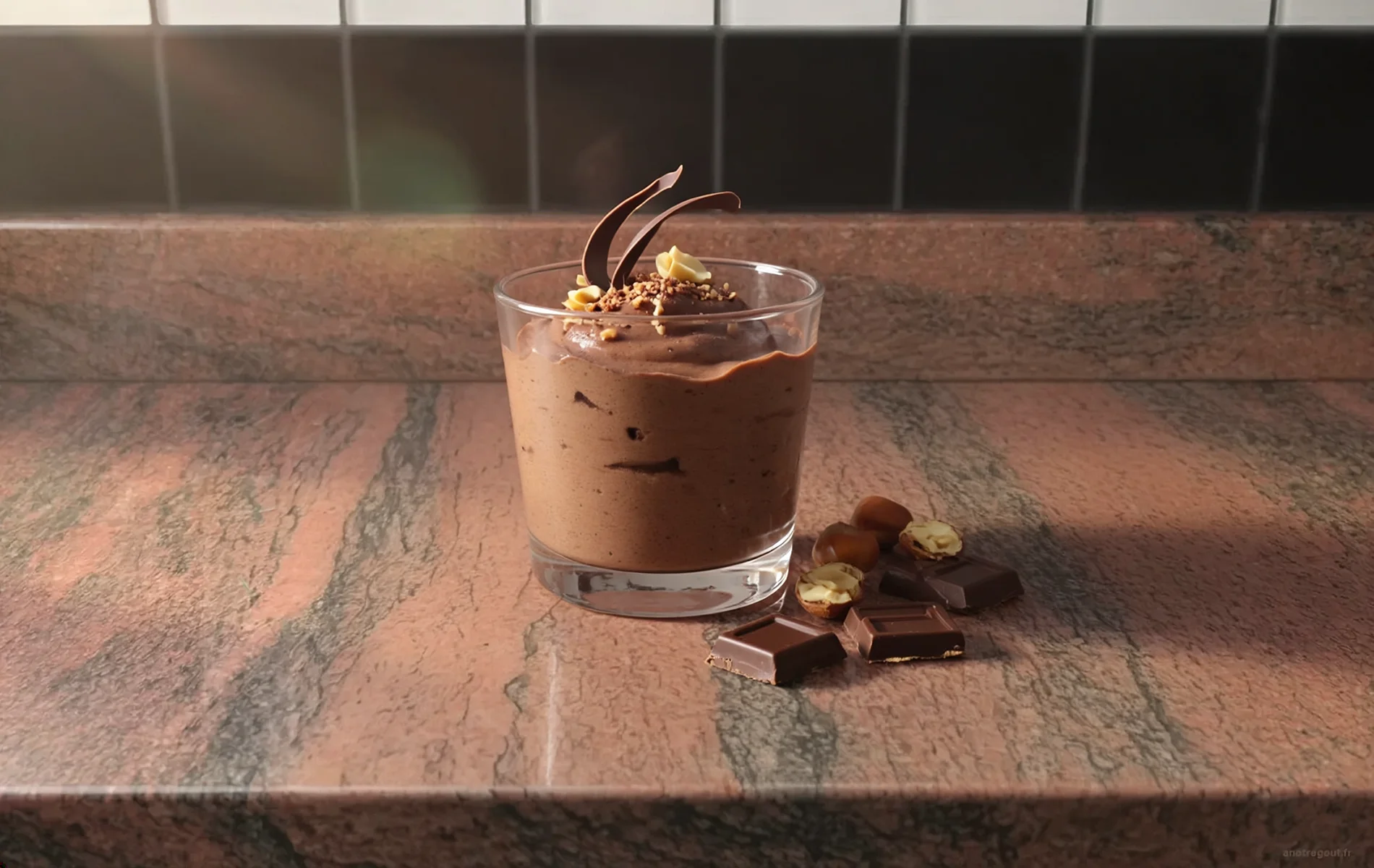 Mousse au chocolat praliné